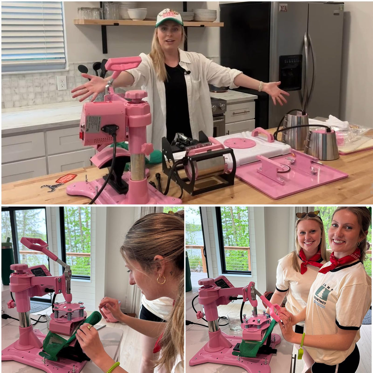 Whubefy Heat Press 12x15, 5 in 1 Heat Press Machine 360° Swing Away, Pink Sublimation Heat Press Digital Heat Transfer with 11oz Tumbler Press Machine, Heat Press Machine for Hat Cap Mug Plate Whubefy