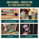 Bristle Magic Oil Paint Brush Cleaner and Restorer-Paintbrush Cleaner for Acrylic, Oil, and Glass Paints-Biodegradable, Non-Toxic, Odorless, Eco-Friendly, Quick-Clean Formula Paint Remover (32 Fl Oz) Bristle Magic