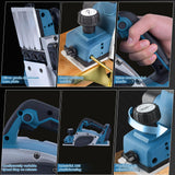 ConBlom Cordless Hand Planer 3-1/4", Handheld Wood Planer Compatible with Makita 18V Battery, 15000RPM, Electric Planer for Woodworking (Tool Only) (Blue) ConBlom