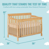 Dream On Me Ashton 4-In-1 Convertible Crib In Natural, Greenguard Gold, JPMA Certified, Non-Toxic Finishes, Features 4 Mattress Height Settings, Made Of Solid Pinewood Dream On Me