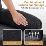 VINGLI 110" Sectional Couches for Living Room,U Shaped Couch with Double Chaise, 4-Seat Sofa Set with Chenille Fabric for Home Furniture,Black VINGLI