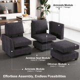 Belffin Oversized Modular Sectional Sofa Sleeper Sectional Couch with Storage Chenille Sofa Bed for Living Room, 12 Seats, Dark Grey Belffin