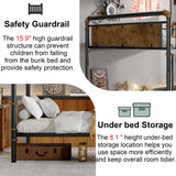 Twin XL over Twin XL Bunk Beds for Kids and Teens , Industrial Heavy-Duty 2 IN 1 Metal Convertible Bunk Bed with Ladder and Slats Support ,15.9" High Guard Rail,Space-Saving ,Noise Reduced,Black Mirightone