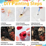 Paint by Numbers Kit for Adults, Skull Paint by Numbers Kit for Adults Beginners, DIY Acrylic Painting on Canvas for Home Wall Art Decor(16x20Inch Mandun