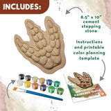 MindWare Paint Your Own Stepping Stone: Dinosaur Footprint – Weather-Resistant 8.5-inch x 10-inch Stepping Stones Kids Craft Kit - Includes Paint, Brushes and Instructions – Ages 8 and Up MindWare