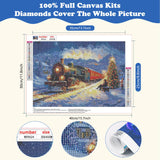 SENQAO Snow Train Diamond Art Kits for Adults,Christmas 5D Diamond Painting Kits for Beginners,Round Full Drill Gem Art for Adults,DIY Diamond Dots Paintings Picture Arts Craft for Home Decor 12x16in SENQAO