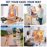 196Pcs Deluxe Artist Painting Set with French Easel, 48 Colors Acrylic & Oil Paints, 24 Colors Watercolor Paints, Art Paint Supplies for Artists, Beginner & Adults Senmink