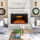 Benrocks 36'' Electric Fireplace Inserts, Recessed & Built in Wall Electric Fireplace Heater with Fire Crackling Sound, Adjustable Top Light & Flame Speed, Overheating Protection, 750/1500W Black Benrocks