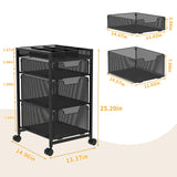 Rolling Utility Cart with 3 Drawers, Craft Organizer and Storage with DIY Divider, Lockable Wheels, Multi-Functional Storage for Art Supplies, Store for Brushes & Paints & Artifacts Small Parts Hayexiha
