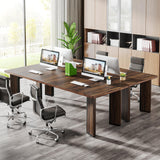 Tribesigns 78.7-Inch 2-Person Computer Desk, 6.5FT Extra Large Rectangular Writing Table with Sturdy Thicken Tabletop, Wood Simple Executive Study Desk Workstation for Home Office, Rustic Brown Tribesigns