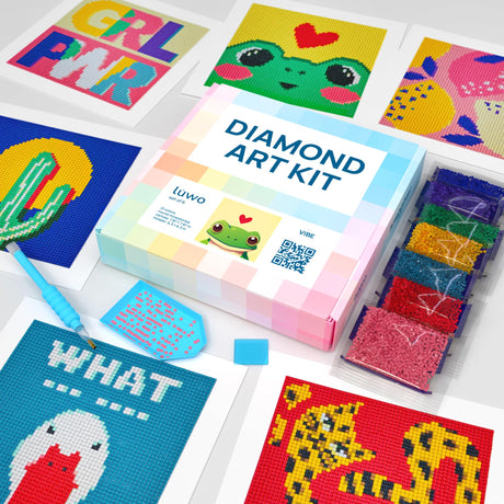 LuwoArte 6 Pack Diamond Painting Kits for Adults and Kids – Modern pop Art Style – Full Drill DIY Paint Gem Art – Brilliant 5D Diamond Painting Kit – Relaxing Craft for Home Wall Décor (Vibe) LuwoArte