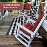 HAVARGO Rocking Chair Cushions Indoor High Back Wooden Rocker Adirondack Chair Cushions, Tufted Patio 1Pc Chair Pad Cushion and 1 Pc Back Cushion Wine Red HAVARGO