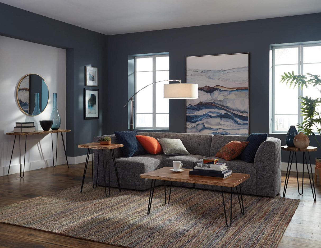 Alaterre Furniture Hairpin Natural End Table, Live Edge 15 in x 20 in x 27 in Alaterre Furniture