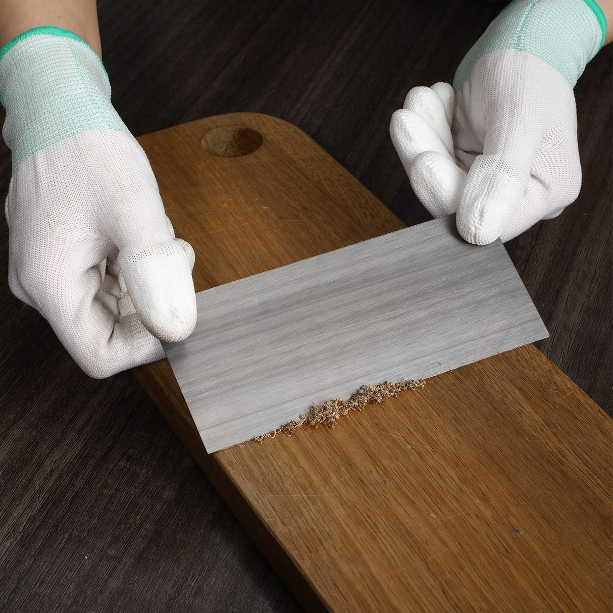 Therwen Card Scraper Burnisher and 6 Pcs Cabinet Scraper Set for Woodworking Card Woodworking Burnishing Tool Include 3 Rectangle 1 Gooseneck and Curved 1 Beveled Hand(Silver) Therwen