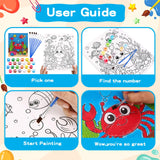 4 Pack Paint by Numbers for Kids Ages 6-8 8-12, Pre-Drawn Canvas Painting Kit with 12 Acrylic Paints & 8 Brushes, DIY Canvas Art Kits for Kids Painting Activities, Classroom Crafts, Wall Decor MGparty