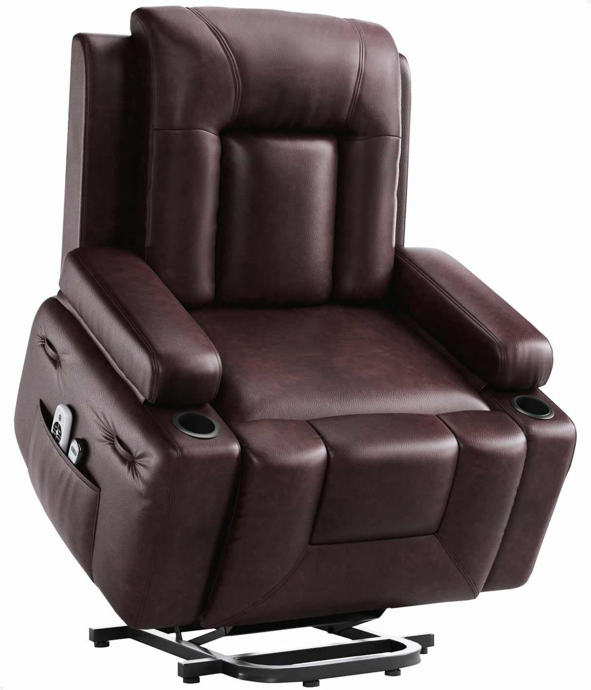 GarveeHome Power Lift Recliner Chair - Heat and Massage, Adjustable Back and Legs, PU Leather Electric Lift Chair Designed for The Elderly and People with Mobility impaired GarveeHome