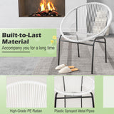 Tangkula 3 Piece Outdoor Patio Furniture Set, Acapulco Chair Set w/Plastic Rope, Tempered Glass Table, All Weather Patio Bistro Set for Patio, Lawn, Garden, Backyard Tangkula