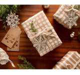 Binswloo 24pcs Wooden Snowflakes Ornaments, Unfinished Wood Cutouts Christmas Tree Hanging Ornaments for Crafts, Rustic Xmas Decorations Binswloo