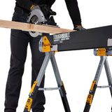 ToughBuilt - Folding Sawhorse - Sturdy, Durable, Lightweight, Heavy-Duty, 100% High Grade Steel - Adjustable up to 4x4 Size Support Arms - 1300 LB Capacity - (TB-C700) - 2 Pack ToughBuilt