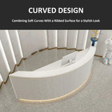Nuipesn Modern Curved Shaped Reception Desk with Drawer，Storage Cabinet,Keyboard Slider, E1-Grade Borad,Modern Front Desk for Company,Office,Retail(White, 110.24" L*23.62" W*39.37" H) Nuipesn