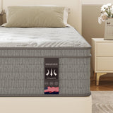 KOW Full Mattress, 14 Inch Individual Pocket Springs with Gel Memory Foam, Medium Firm Mattresses in a Box, Hybrid Full Size Mattress with Pressure Relief (14 in, Full) KOW