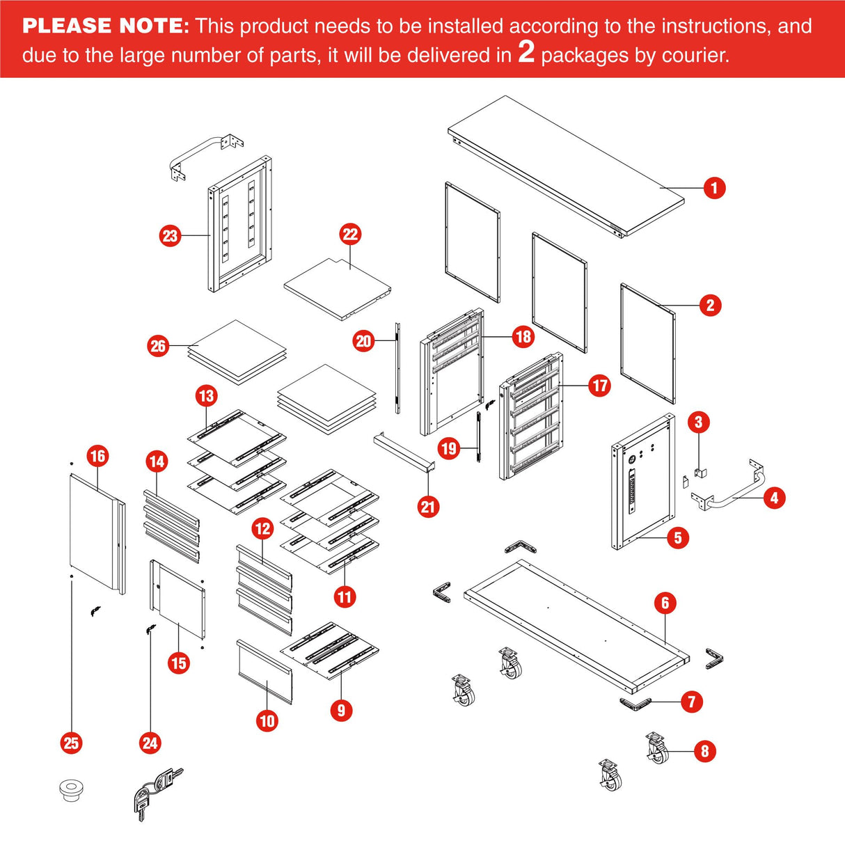 WORKPRO 62" x 20" 7-Drawer & 2-Door Rolling Tool Chest, Mobile Tool Storage Cabinet with Power Strip, Locking System, Heavy Duty Rolling Cabinet for Garage, Warehouse & Kitchen, 1000 lbs Capacity WORKPRO