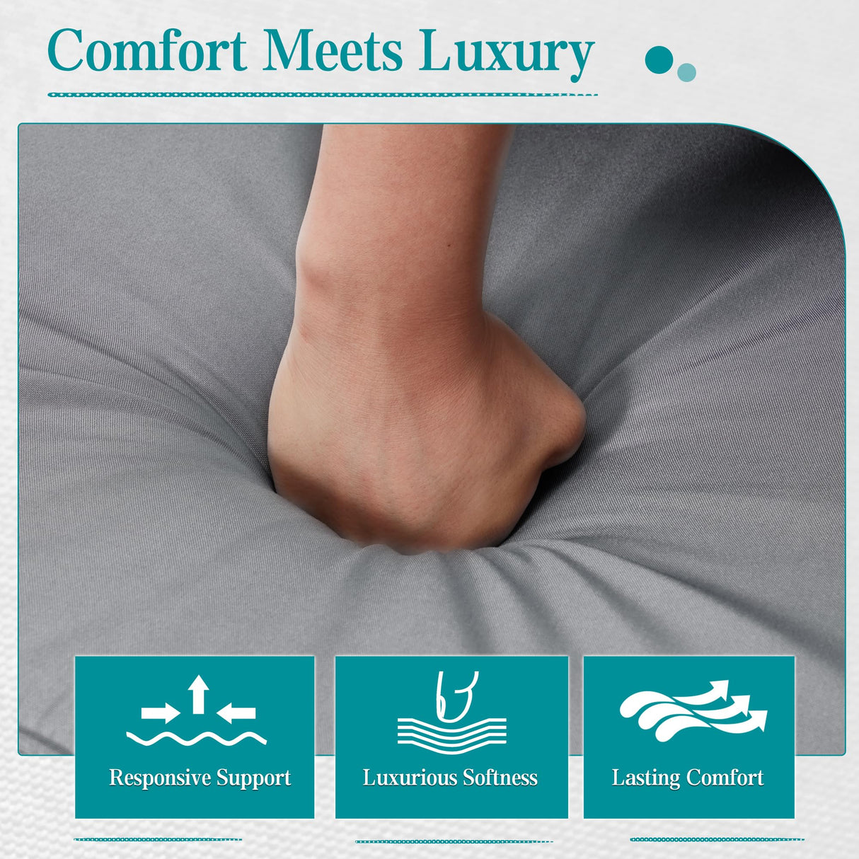 HOMREST Metal Outdoor Patio Furniture Set, 5-Piece Outdoor Sectional Patio Conversation Set with 3-Seat Sofa,Coffee Table,Upgard Cusion for Deck, Lawn,Poolside(Grey) HOMREST