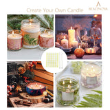 BEADNOVA Candle Cotton Wicks 4 Inch 50pcs with Stickers Short Candle Making Wicks and Double Sided Stickers for Making DIY BEADNOVA