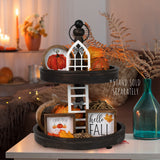 The Ultimate Farmhouse Fall Tiered Tray Decor Set - Beautiful Year Round Seasonal & Halloween Holiday Decoration Bundle - The Perfect Christmas Centerpiece Design for Home & Kitchen Decor KIBAGA