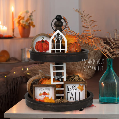 The Ultimate Farmhouse Fall Tiered Tray Decor Set - Beautiful Year Round Seasonal & Halloween Holiday Decoration Bundle - The Perfect Christmas Centerpiece Design for Home & Kitchen Decor - WoodArtSupply