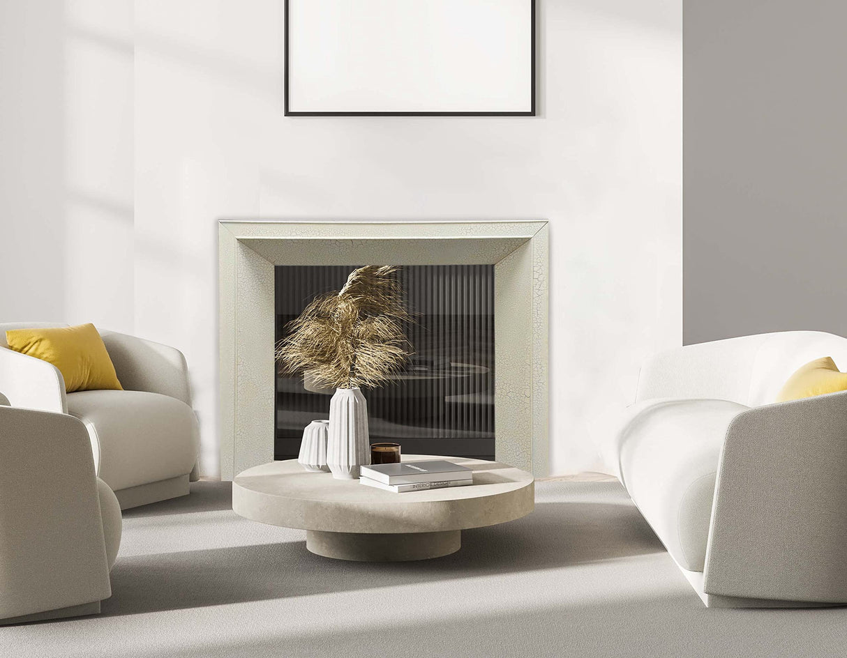 Creative Co-Op Modern Fireplace Mantel, Distressed Cream Creative Co-Op