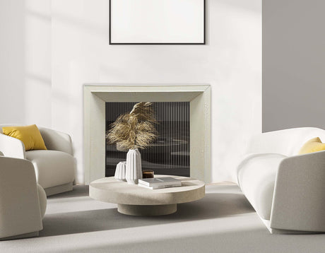 Creative Co-Op Modern Fireplace Mantel, Distressed Cream Creative Co-Op