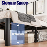 Hunlostten 18in Full Size Bed Frame No Box Spring Needed, Heavy Duty Metal Platform Bed Frame Full with Round Corners, Easy Assembly, Noise Free, Black Hunlostten