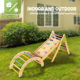 LOL-FUN Pikler Triangle Set Montessori Toddler Climbing Toys Indoor, Foldable Climbing Toys for Toddlers 1-3 Inside, 3 Piece Baby Climbing Gym Indoor Playground LOL-FUN