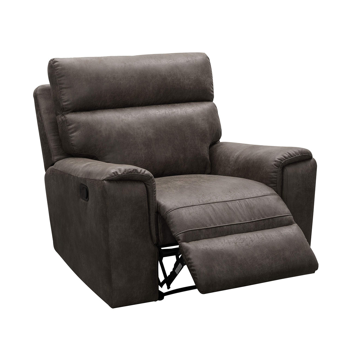 Abbyson Living Lawrence Fabric Recliner - Traditional Design, Upholstered, High Density Foam, Dark Brown Abbyson Living