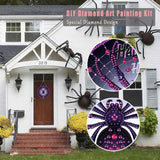Halloween Diamond Art Painting Kit, Hanging Double Sided Diamond Art Suncatchers, Horror Diamond Art Painting Crafts Gift, DIY 3D Special Gem Diamond Dot Kit for Adults, Box Package (Purple-Spider) TSRUVYL