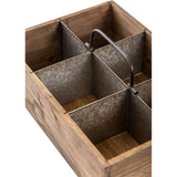 Sintosin Farmhouse Wooden Crates for Decor 15 X 10 inches, Distressed Wood and Galvanized Storage Crates for Crafts, Rustic Wooden Baskets for Gifts, Wood Crates for Display, 6 Individual Slots Sintosin