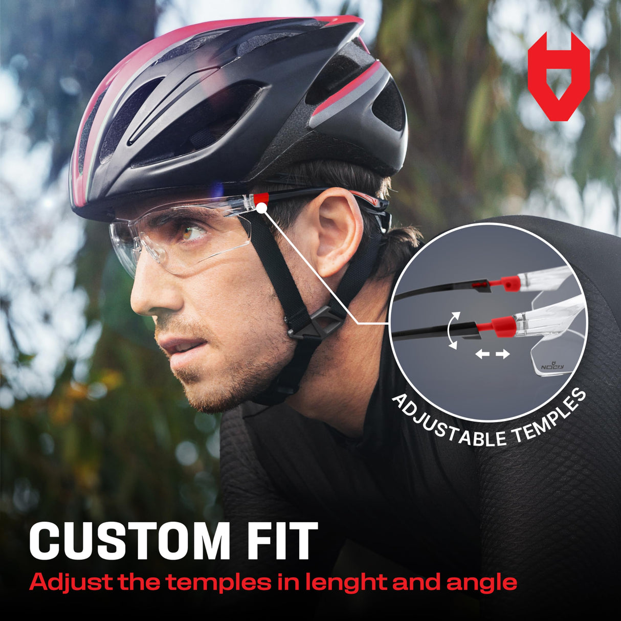 NoCry Clear Safety Glasses for Men and Women with Anti-Fog and Scratch Resistant Wrap Around Lenses, Adjustable Temples and Nose Pads — ANSI Z87 Certified Protective Eyewear with 100% UV Shielding NoCry