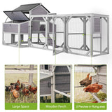GUTINNEEN Chicken Coop with Run for 8-10 Chickens Extra Large Hen House Poultry Cage Outdoor with Nesting Box GUTINNEEN