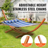 VEVOR Wooden Hammock Stand, 475 lbs Capacity Universal 2 Person Hammock Frame Fits 9-13 ft Hammocks, Larch Wood Arc Adjustable Stand for Hammock with Chain and Carabiner, for Outdoor and Indoor VEVOR