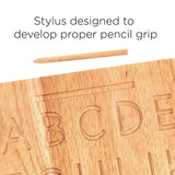 Montessori & Me Wood Alphabet Tracing Board Montessori Letters - Wooden Letters - Large Print Letters for Toddler to Preschool - Reversible Uppercase and Lowercase Montessori & Me