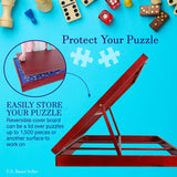 Jigitz 1500 Piece Jigsaw Puzzle Board Easel - Fold and Tilt Adjustable Felt Puzzle Board Tabletop Jigsaw Easel Board - 26" x 35" Portable Tabletop Puzzle Saver Jigitz