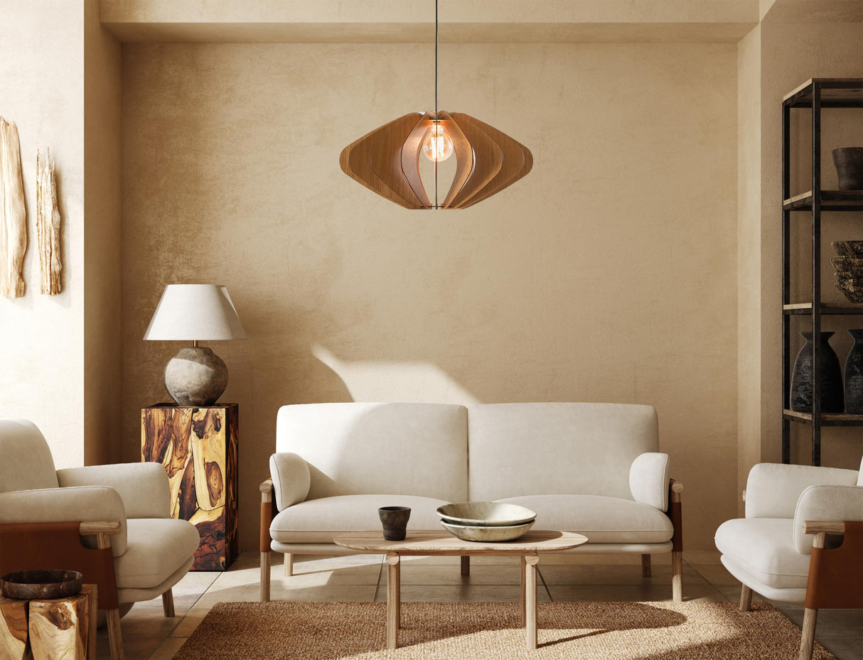 ELEIPSE Wood Pendant Light | Mid Century Modern Chandelier | Hanging Lamp | Wood Chandelier Lighting | Modern Light Fixture | Modern Pendant Light DEZAART