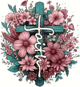 Religious Diamond Art Kits for Adults, Cross Flower Diamond Painting, Diamond Painting Kits for Adults Beginners, Diamond Art for Kids Gem Art Home Wall Decor 11.8x11.8Inch Baiwanerxiang