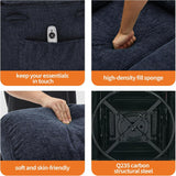 360° Swivel Massage Rocker Recliner with Heat, Linen Glider Chair for Adults, Side Pocket & 2 Cup Holders – Living Room & Bedroom Comfort Tioutbot