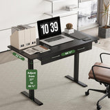Our Modern Space 2-Drawer Height Adjustable 45" Electric Standing Desk - Upgraded Ultra Durable Home Office Large Rectangular Computer Table or Laptop Sit Stand Workstation - Black Our Modern Space