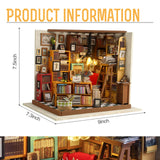 DIY Miniature Dollhouse Greenhouse Building Room Kit, Wooden Diorama Book Nook House Kits Build Crafts for Adults, Mini Street Tiny Library House Making Kit 1:24 Scale Insgen