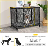 Aivituvin Dog Crate Furniture Movable Side End Table Indoor Dog Kennel for Small Medium Large Dogs Double-Doors Wooden Dog House with Cushion, Tray, Wire Floor(38.6") Aivituvin