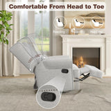 May in Color Swivel Recliner Chair with Extra Large Footrest, Comfy Upholstered Glider Rocking Chair for Living Room, Bedroom and Ofice, Grey May in Color
