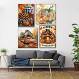 Diamond Painting Kits for Adults - 4 Pack Thanksgiving Pumpkin Turkey DIY 5D Fall Diamond Art Kits Full Drill Diamond Dots Paintings with Diamonds Gem Art and Crafts Home Decor 12x16inch（14X14inch） Fairyland JinWenn